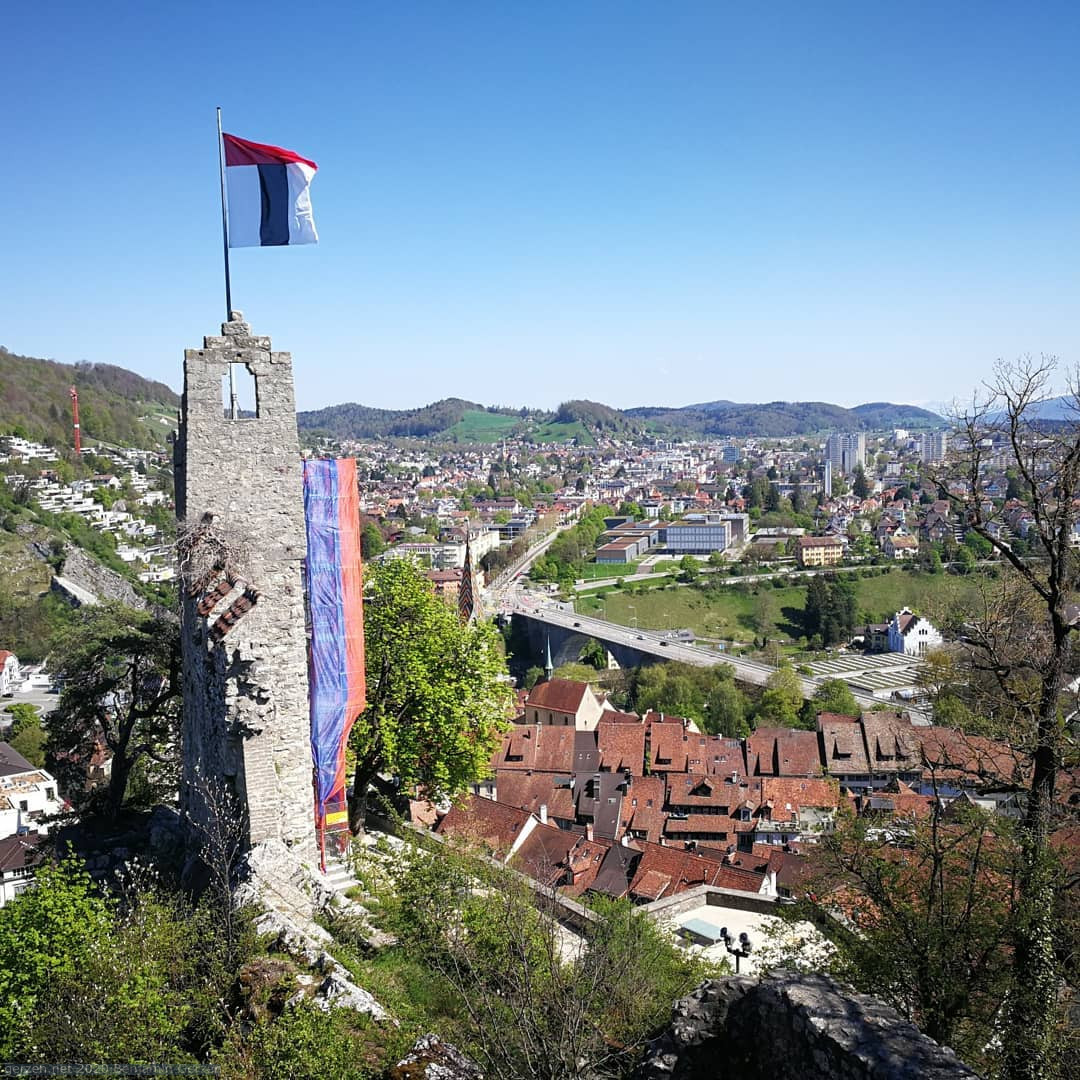 Ruins of castle Stein in Baden, Switzerland, Aargau