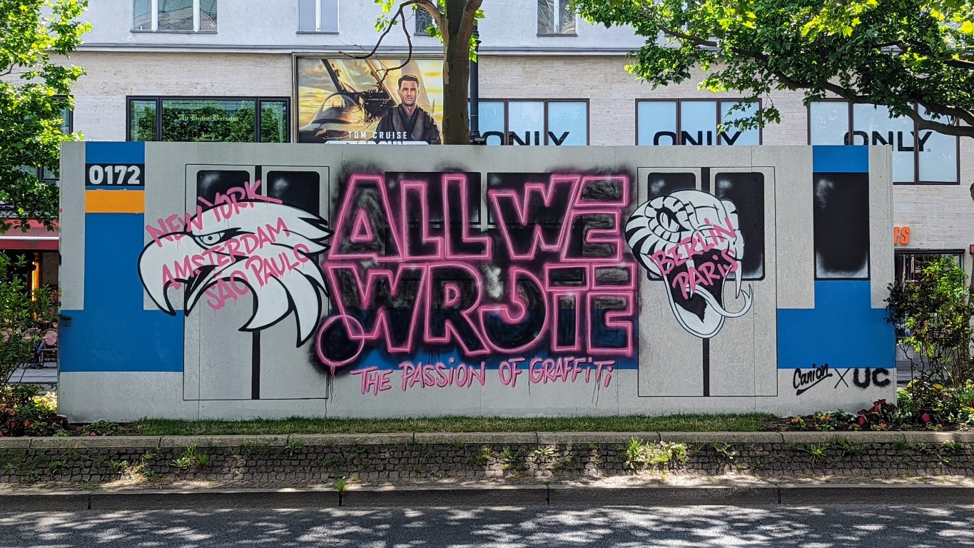 Graffiti Ausstellung am Kurfürstendamm in Berlin